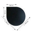 PLAQUE AU SOL D ANGLE EN ACIER 1200X1000 NOIRE  MC