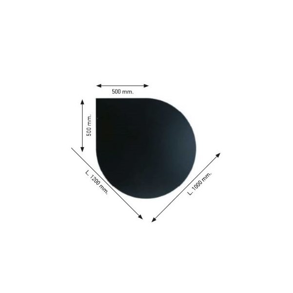 PLAQUE AU SOL D ANGLE EN ACIER 1200X1000 NOIRE  MC