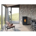 POELE PELLET EK63 ZONE80 ACIER NOIR (sortie arrière) 813140