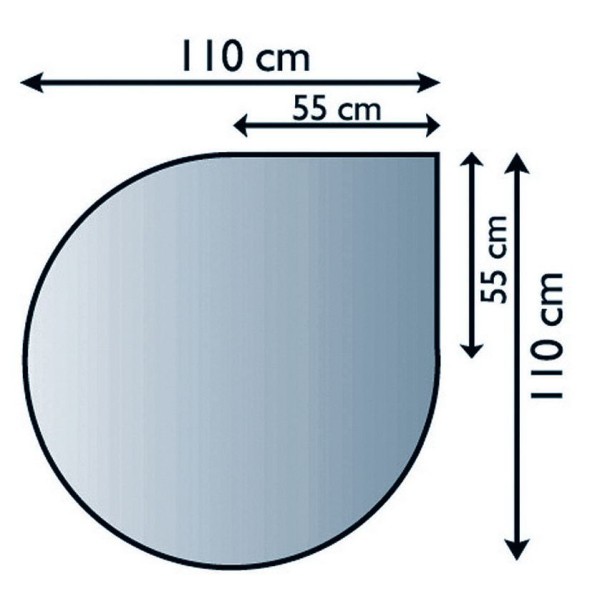 PLAQUE AU SOL EN VERRE ép.8mm 110X110CM GOUTTE D'EAU
