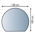 PLAQUE AU SOL EN VERRE ép.8mm 120X105CM RONDE 1 BORD PLAT