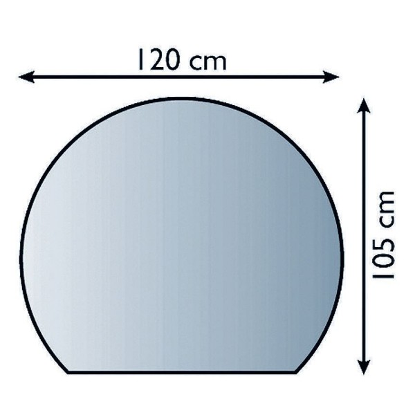 PLAQUE AU SOL EN VERRE ép.8mm 120X105CM RONDE 1 BORD PLAT