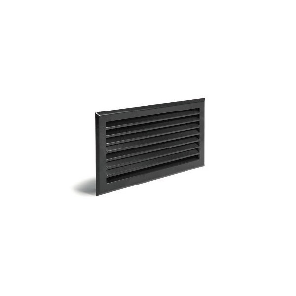 GRILLE A LAMELLES DECOMPRESSION/VENTILATION 35X20cm NOIR/ACIER DEVAUX