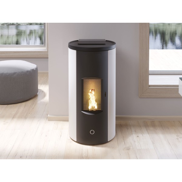 POELE PELLET EK63 LIKE80 ACIER BLANC (sortie arrière) 813210