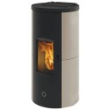 POELE PELLET EK63 ZONE80 ACIER TAUPE (sortie arrière) 813120